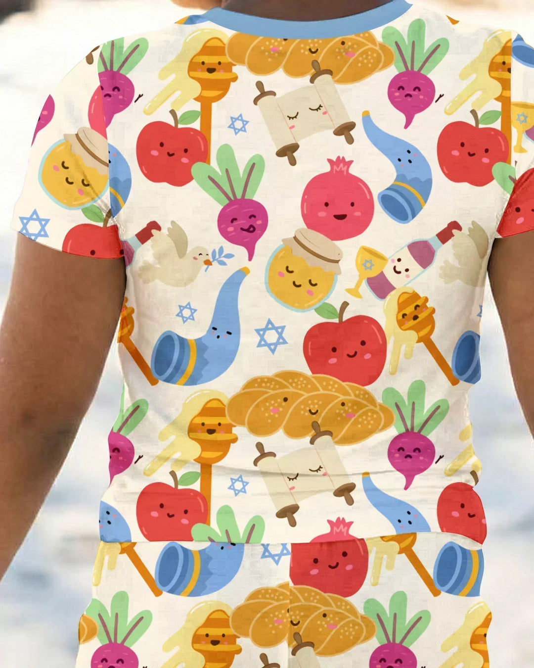 Shana Tova Rosh Hashanah Bamboo Two Piece Short Sleeve Pajama Set