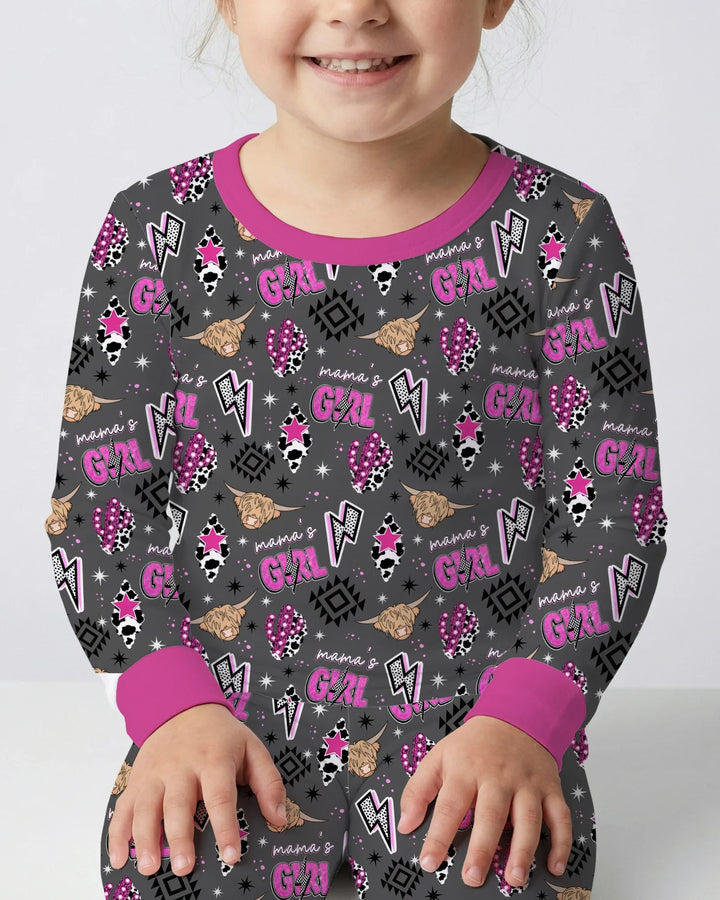 Western Mama & Me Matching  Bamboo Two Piece Long Sleeve Pajama Set