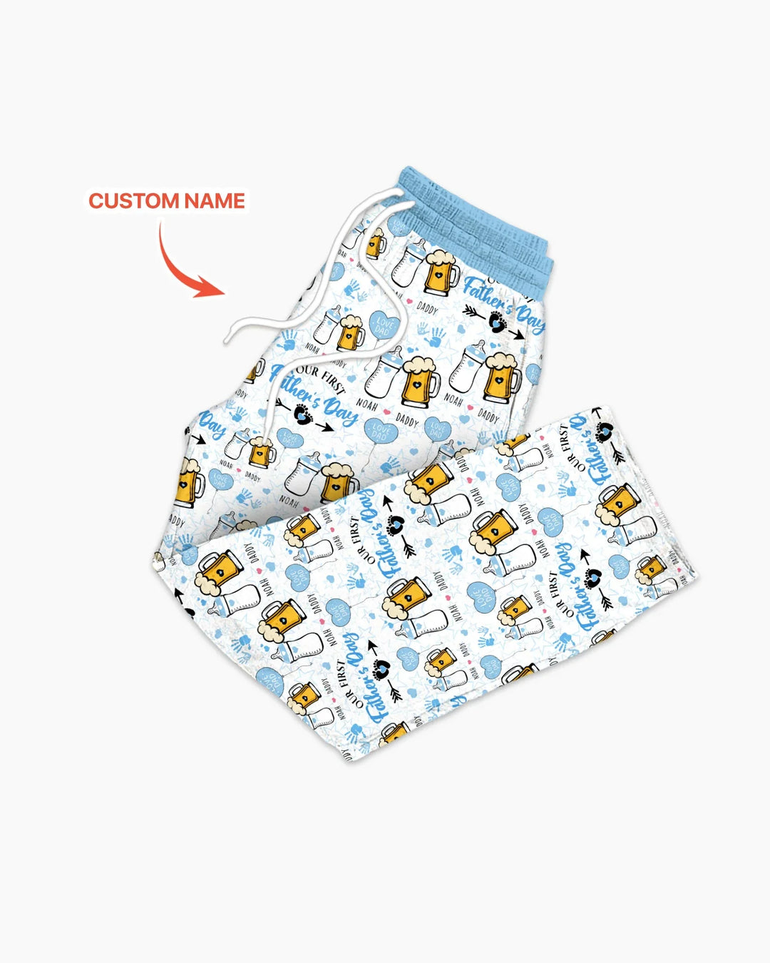 Custom Name First Father's Day Drink Bamboo Men's Pajama Set