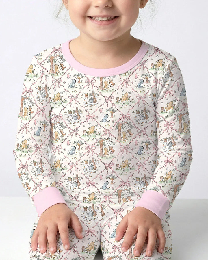 Zweiteiliges Langarm-Pyjama-Set mit Sommerfrüchten