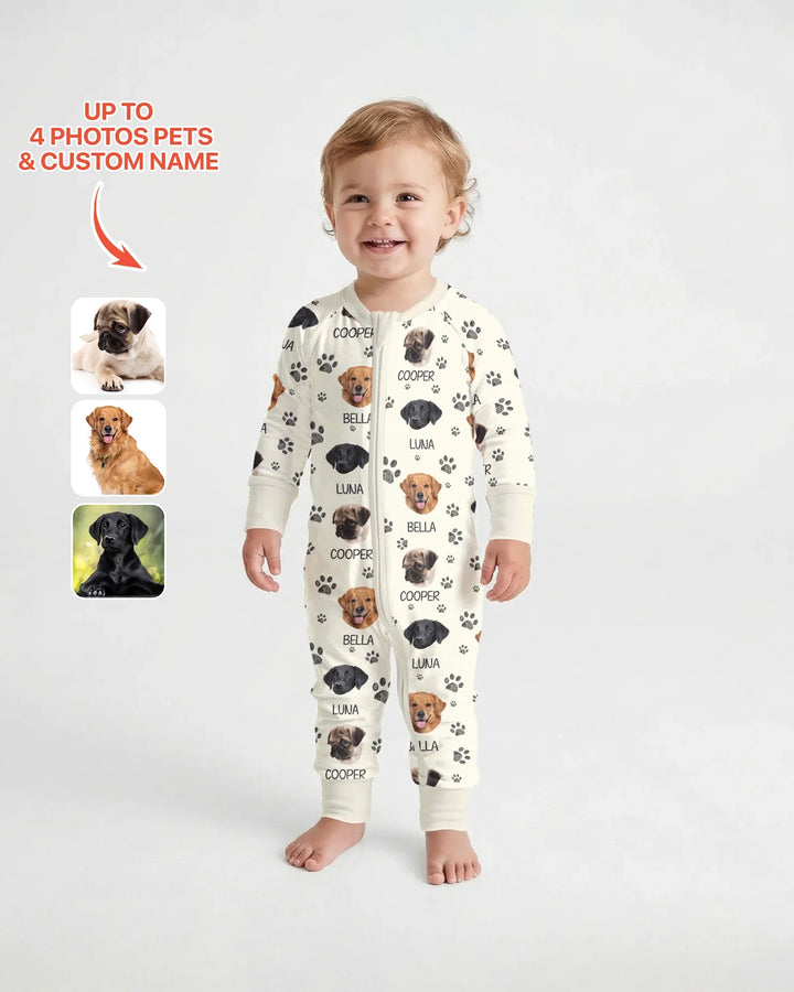 Custom Dog Photo With Paw Bamboo Convertible Zippy