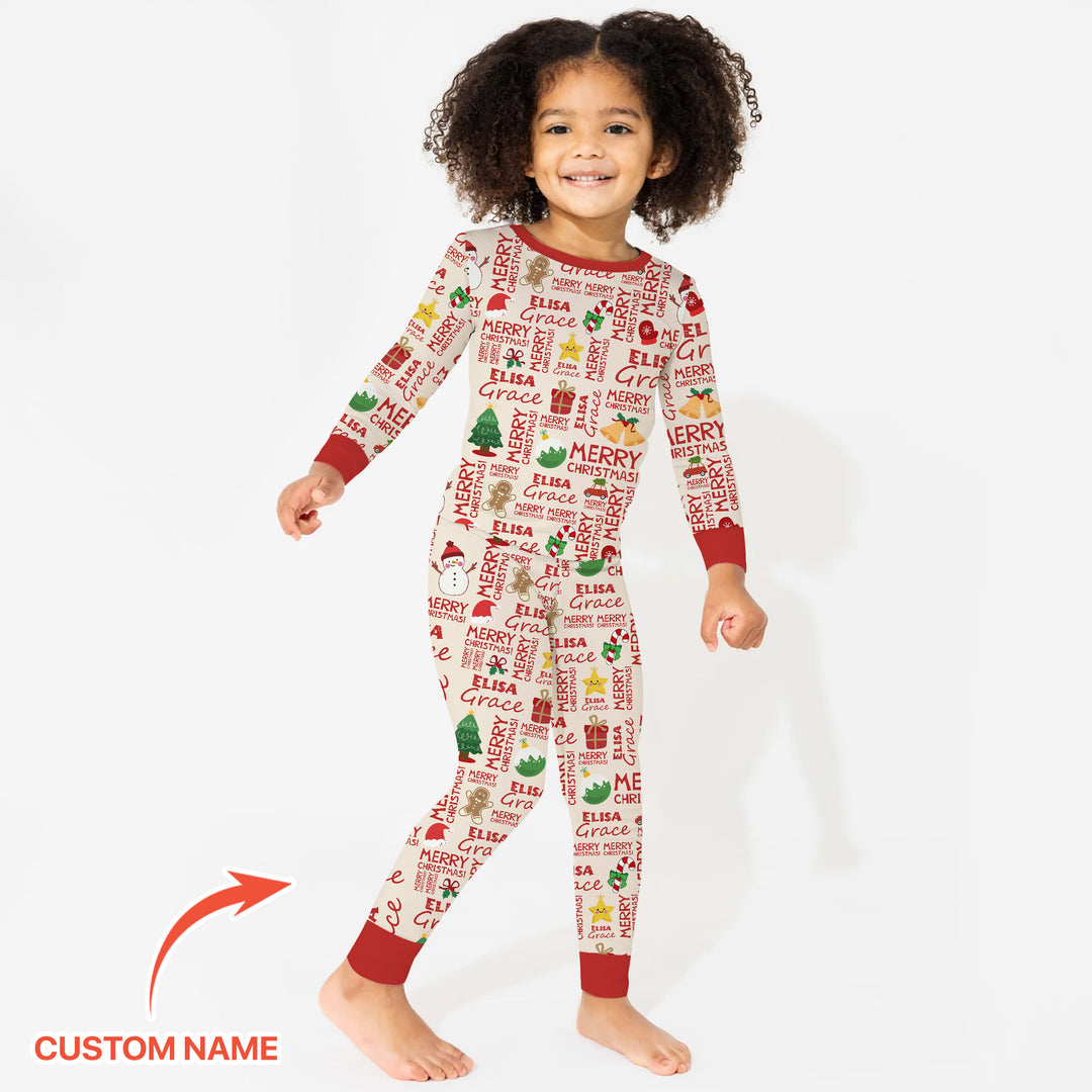 Zweiteiliges Langarm-Pyjama-Set mit Sommerfrüchten