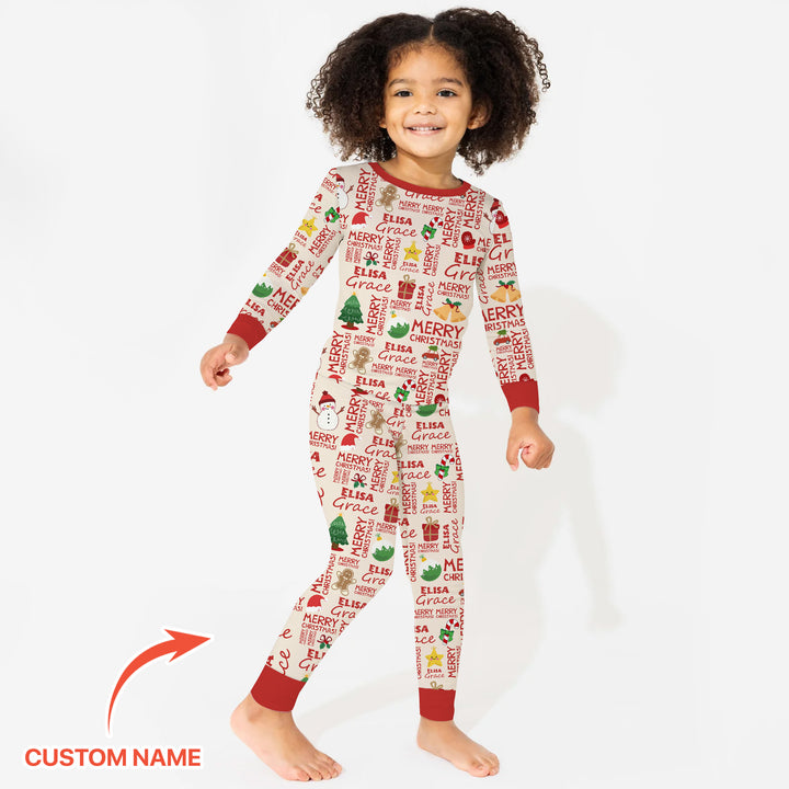 Zweiteiliges Langarm-Pyjama-Set mit Sommerfrüchten