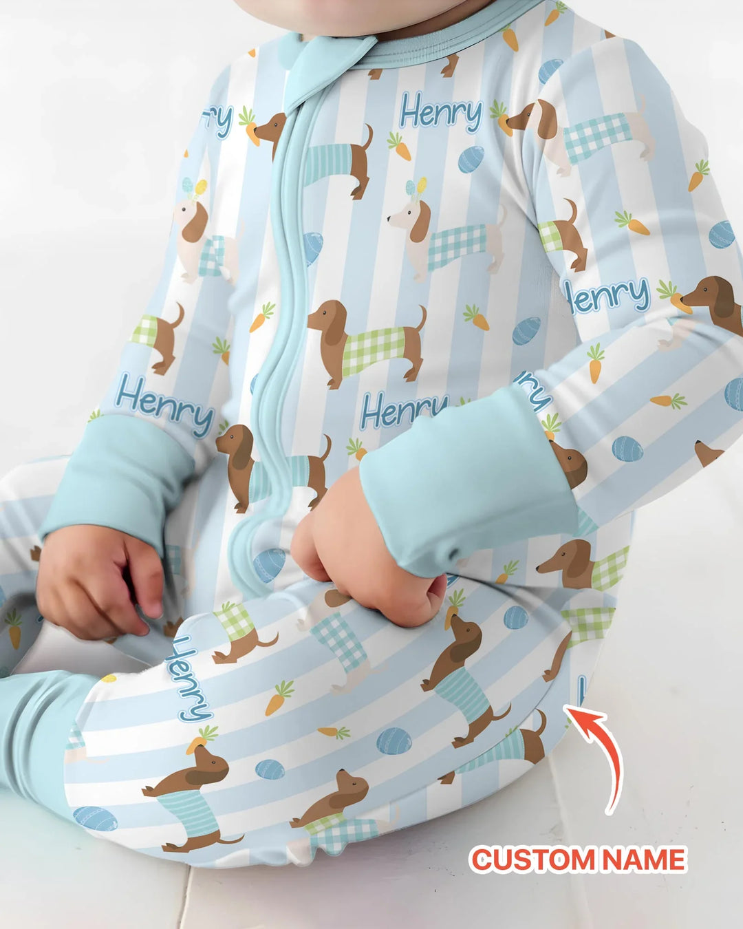 Custom Name Easter Dachshunds Family Matching Convertible Zippy