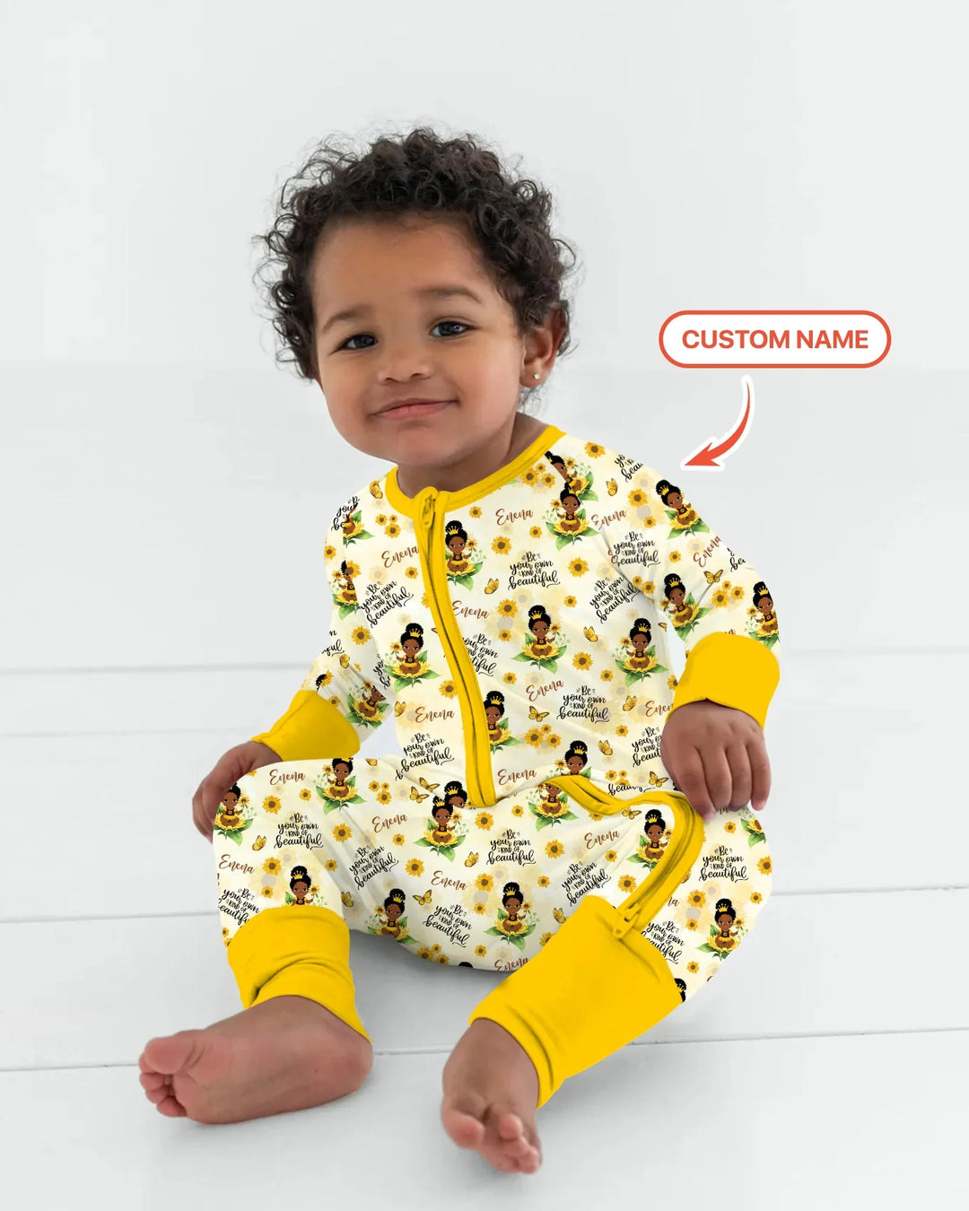 Custom Name Sunflower Queen Bamboo Convertible Zippy