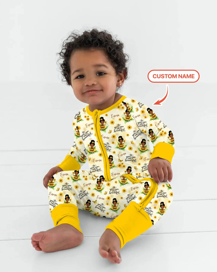 Custom Name Sunflower Queen Bamboo Convertible Zippy