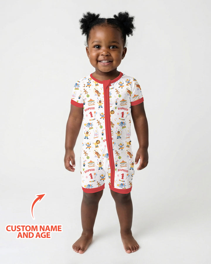 Plantilla PERSONALIZADA de Bambú Pijama Corto con Cremallera