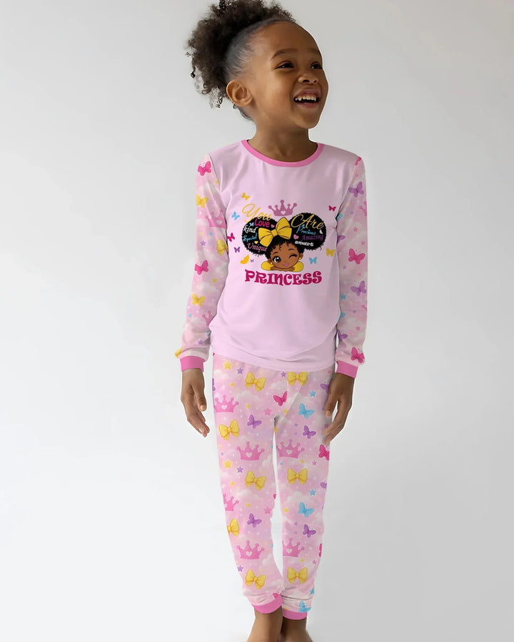 Afro Princess You Are Beautiful Bamboo Two Piece Long Sleeve Pajama Set