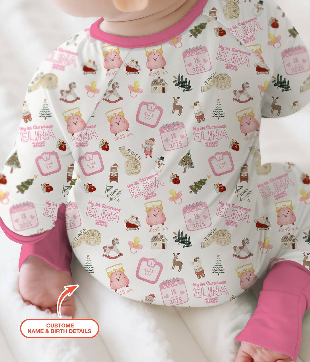 Personalized Baby's First Christmas Convertible Zippy