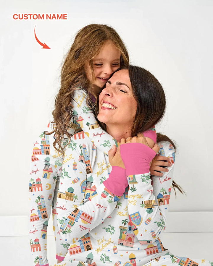 Eid Mubarak Custom Name Women Pajama Set