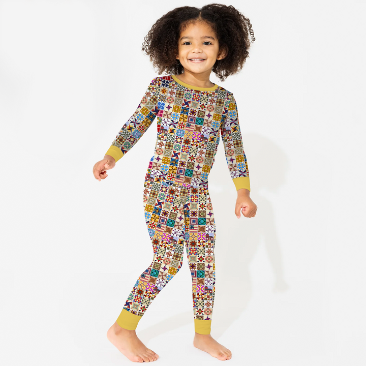 Heritage Quilt Two Piece Long Sleeve Pajama Set