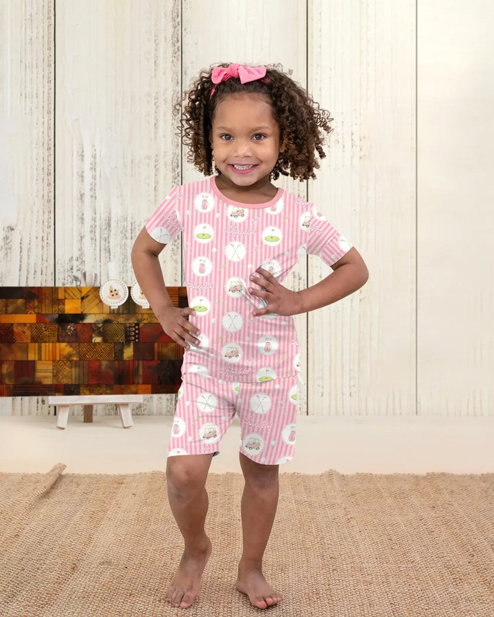 Zweiteiliges Pyjama-Set mit kurzen Ärmeln und Shorts im Sommer-Design