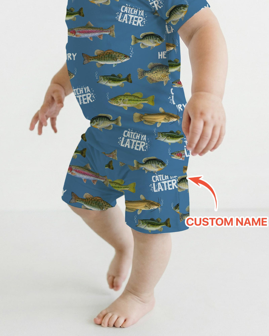 Catch Ya Later Matching Daddy & Me Two Piece Short Sleeve Shorts Pajama Set