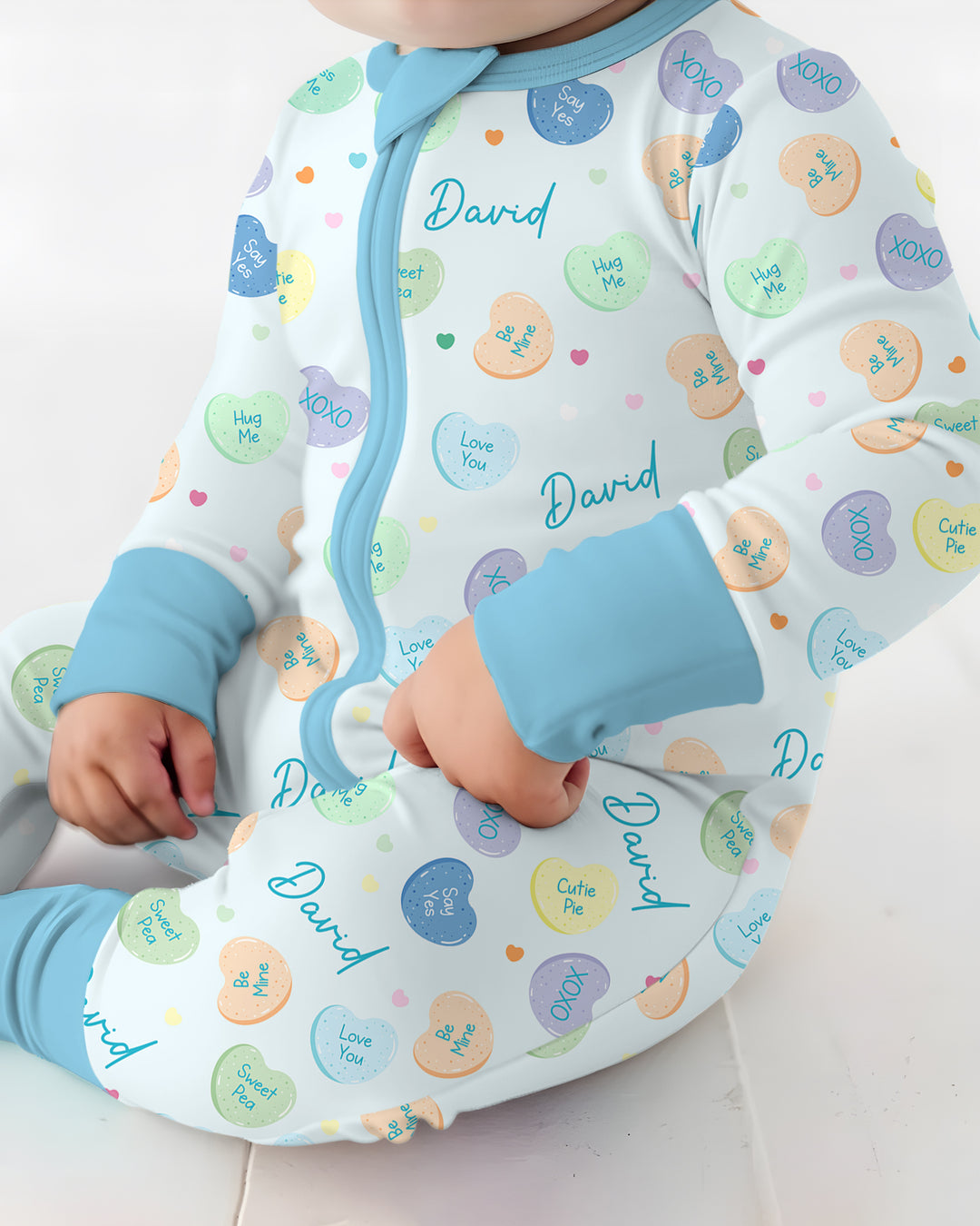 Custom Name Colorful Candy Hearts Family Matching Convertible Zippy