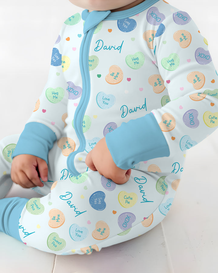 Custom Name Colorful Candy Hearts Family Matching Convertible Zippy