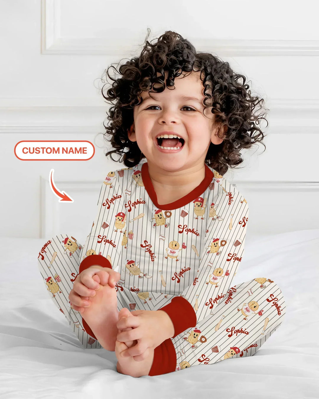 Custom Nam Retro Ballgame Bamboo Two Piece Long Sleeve Pajama Set