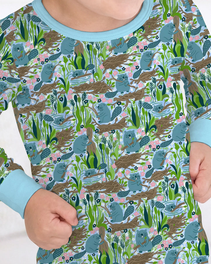 Little Dam Builders Bamboo Two Piece Long Sleeve Pajama Set