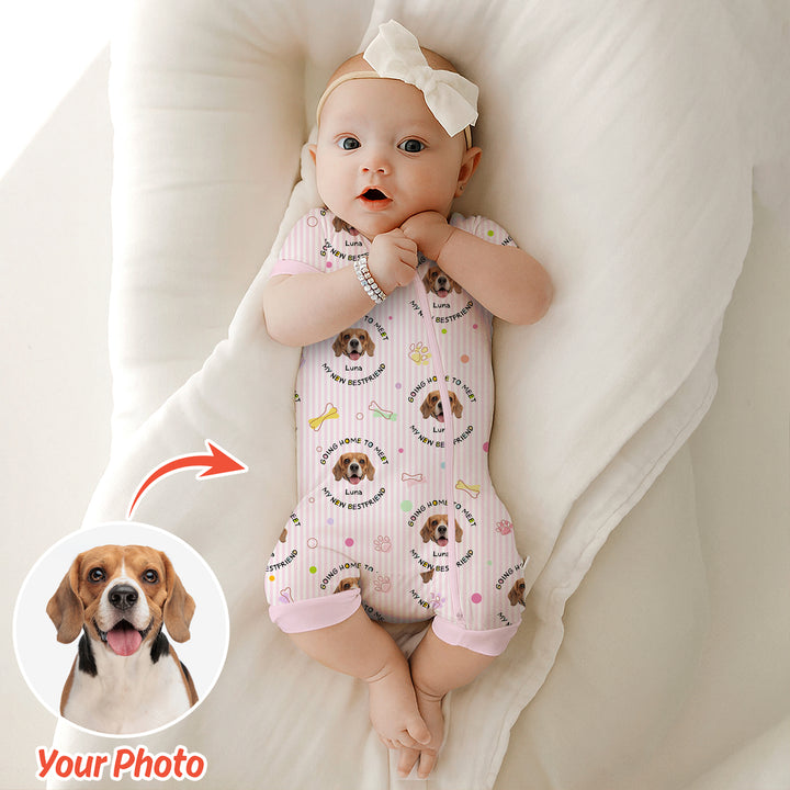 Gerippte Babykleidung mit individuellem Foto - Weich &amp; Skizzenhaft
