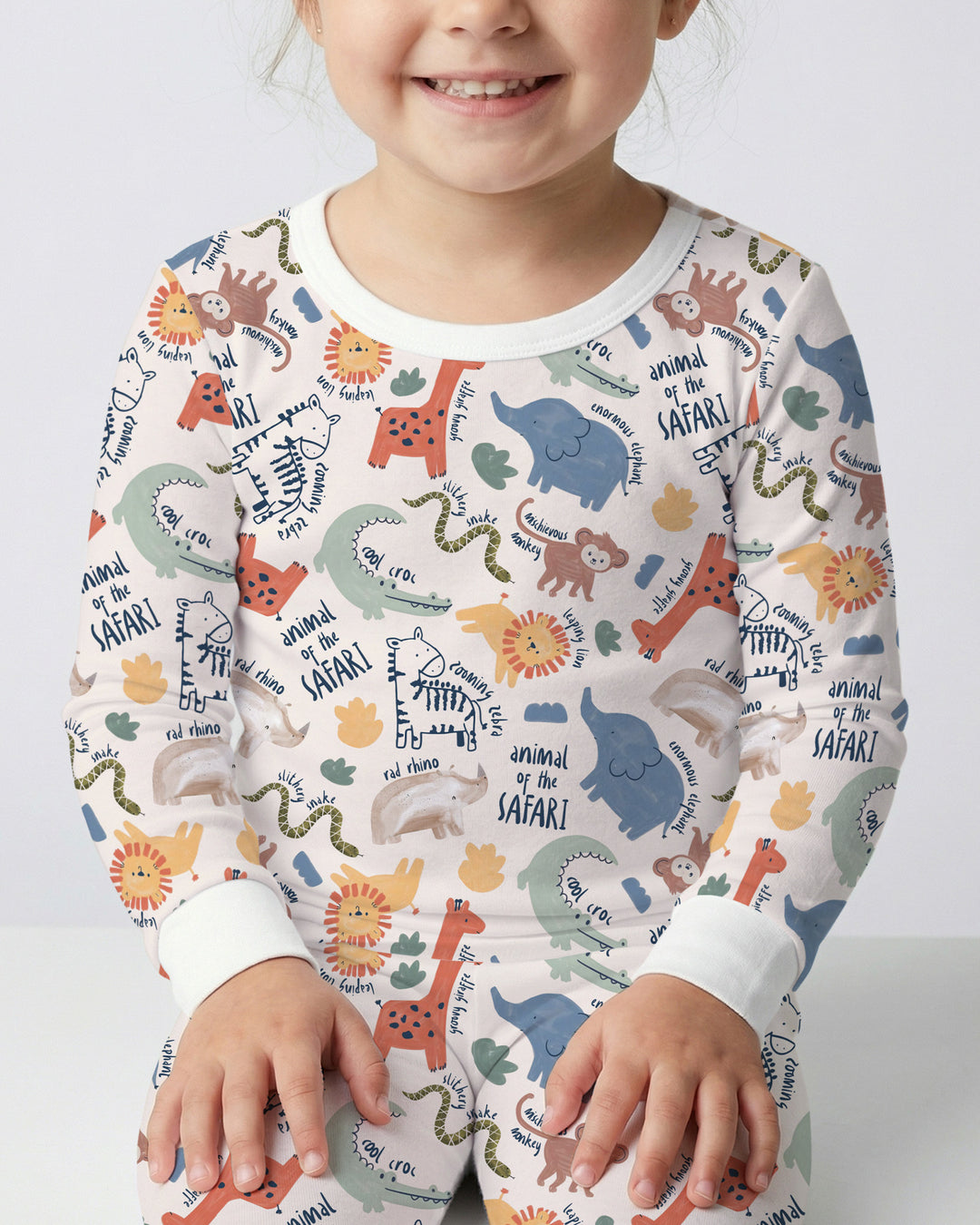 Funny African Animals Two Piece Long Sleeve Pajama Set