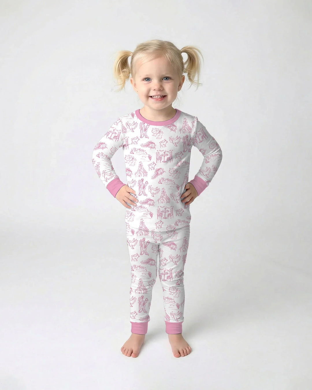 Zweiteiliges Langarm-Pyjama-Set mit Sommerfrüchten