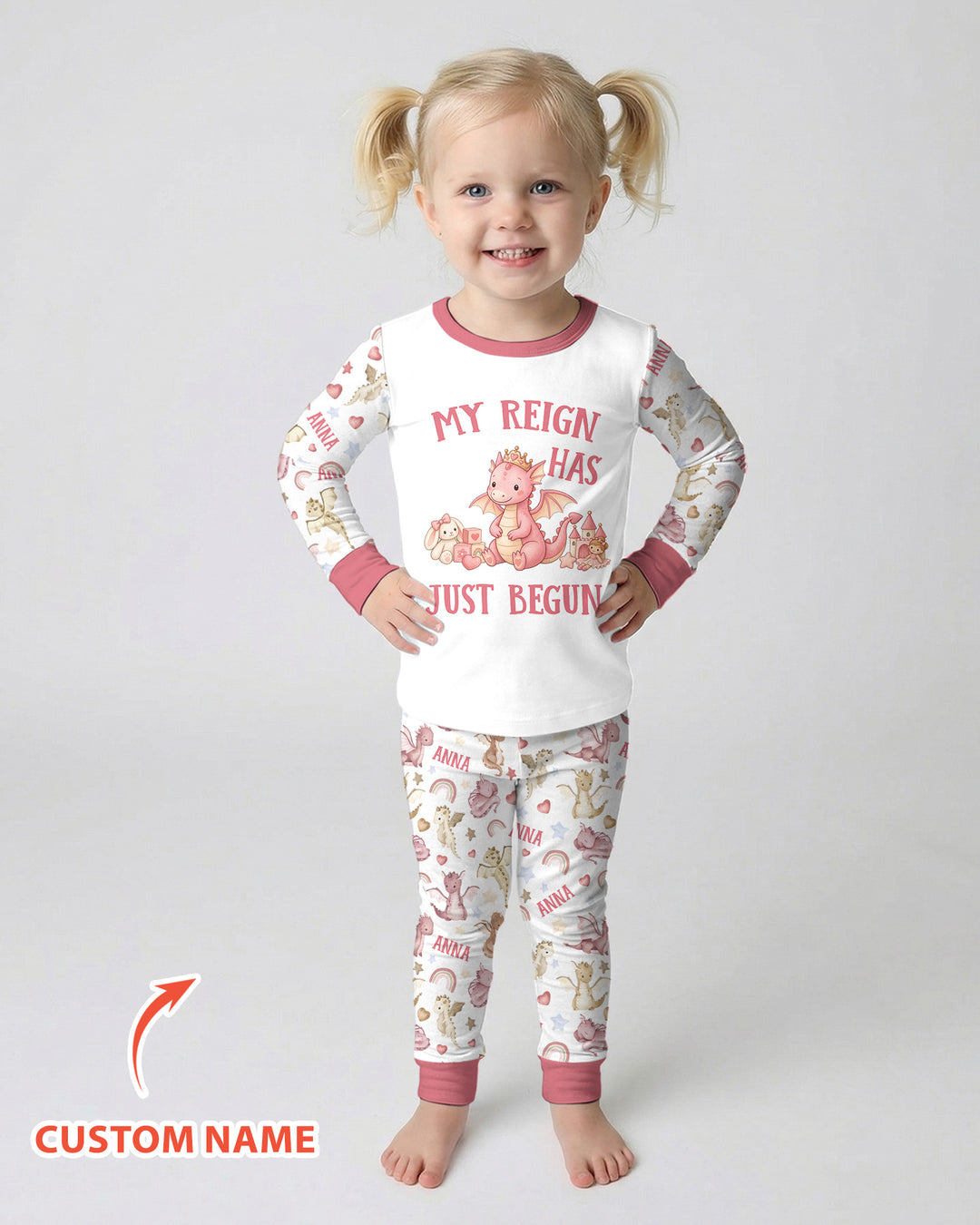 My Reign Has Just Begun Custom Name Bamboo Two Piece Long Sleeve Pajama Set