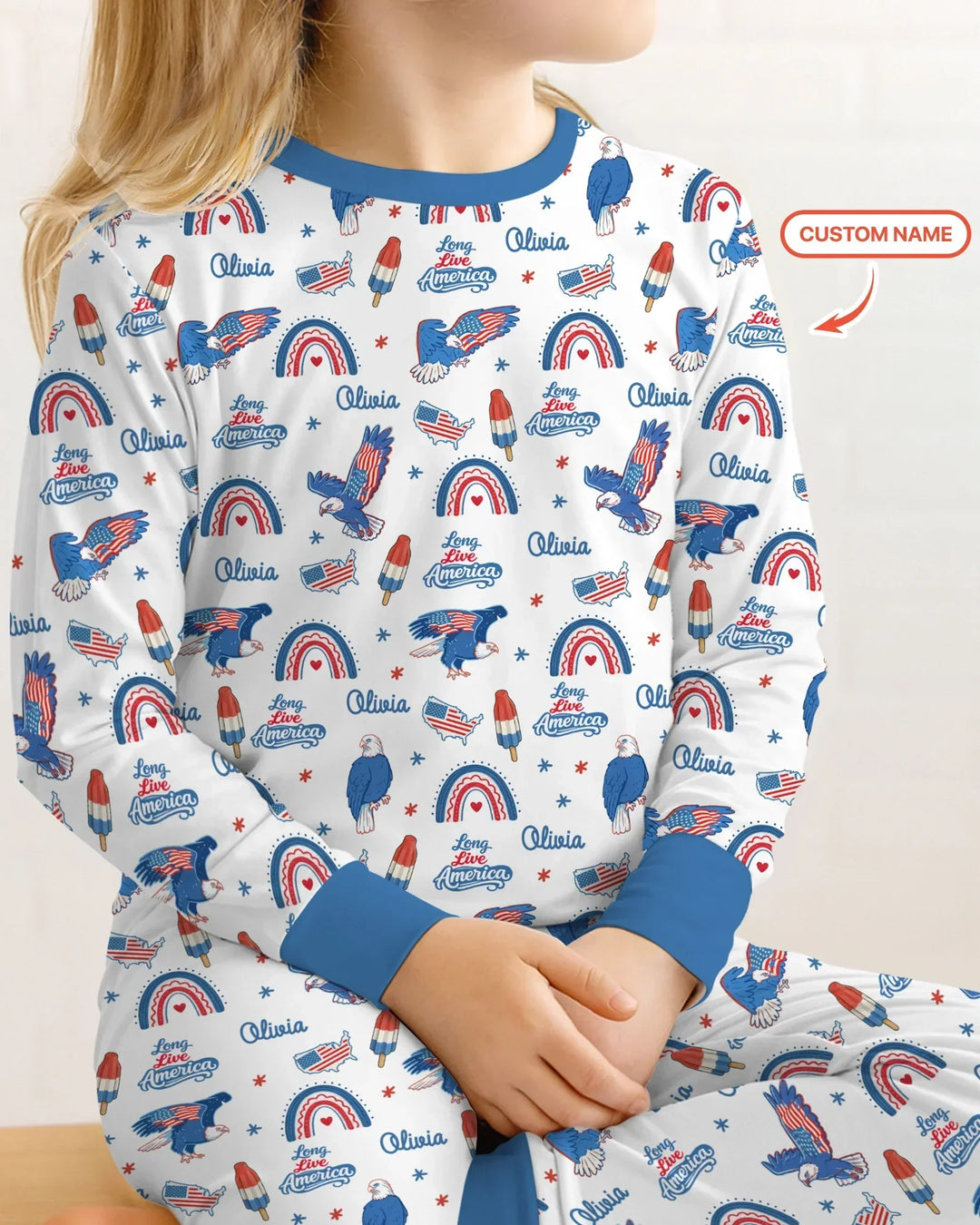 Zweiteiliges Langarm-Pyjama-Set mit Sommerfrüchten