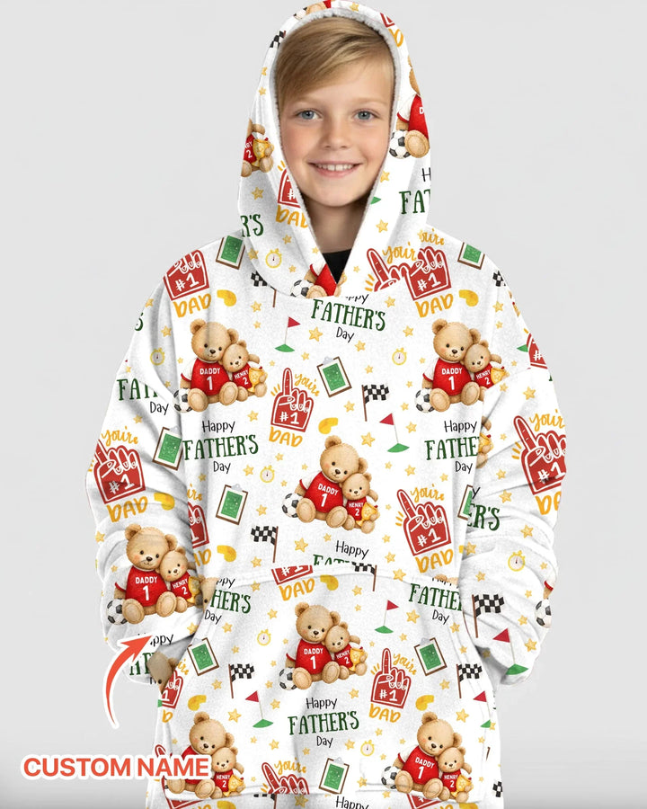 You're #1 Dad Daddy & Me Matching Bamboo Blanket Hoodie