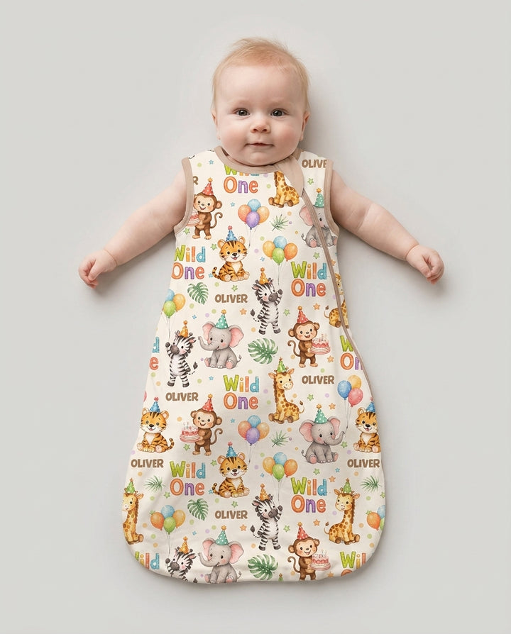 Custom Name 1st Birthday Wild One Bamboo Sleep Bag