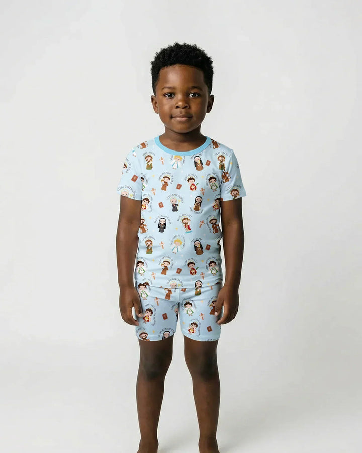 Saints in the Clouds Two Piece Short Sleeve Shorts Pajama Set