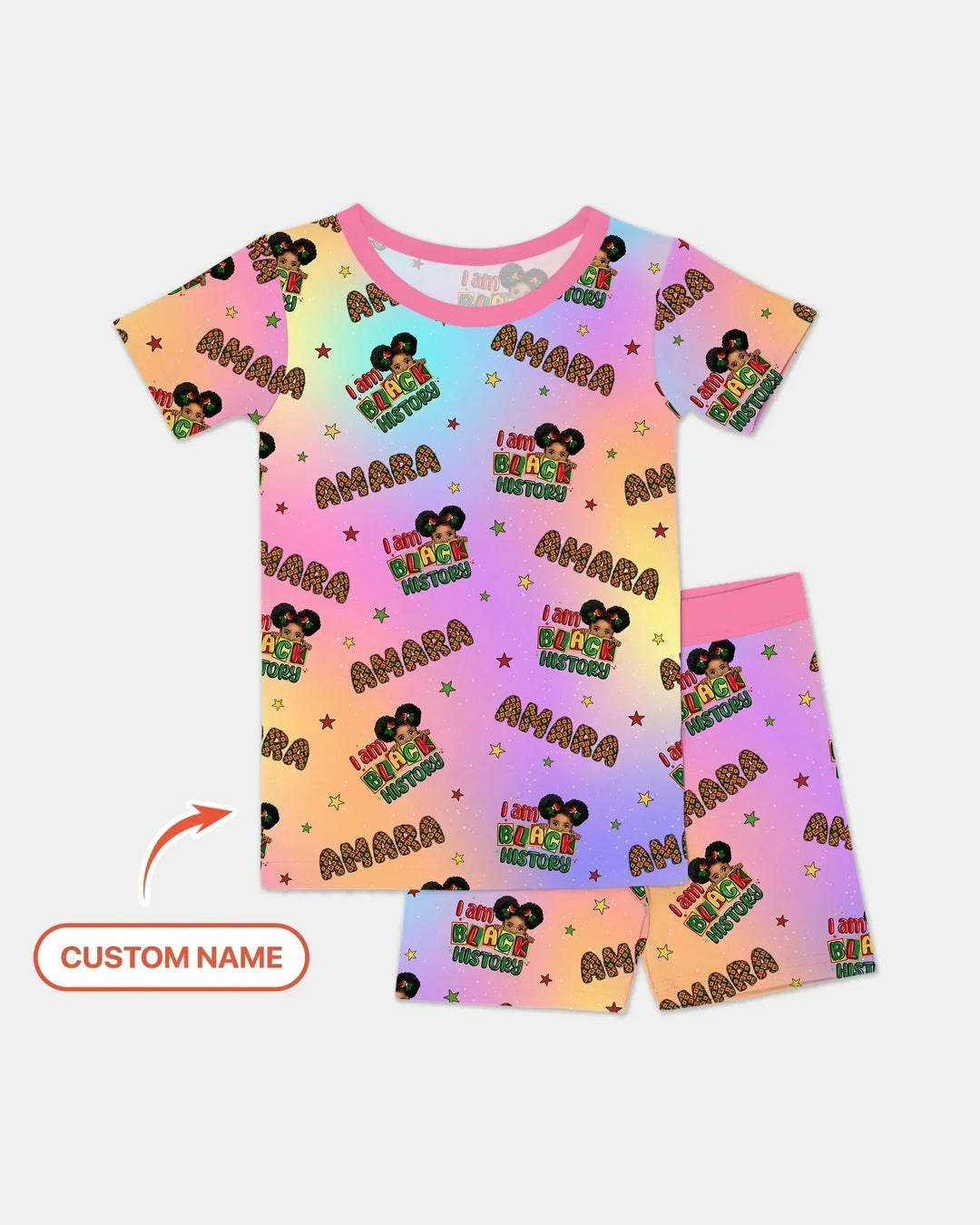 Zweiteiliges Pyjama-Set mit kurzen Ärmeln und Shorts im Sommer-Design