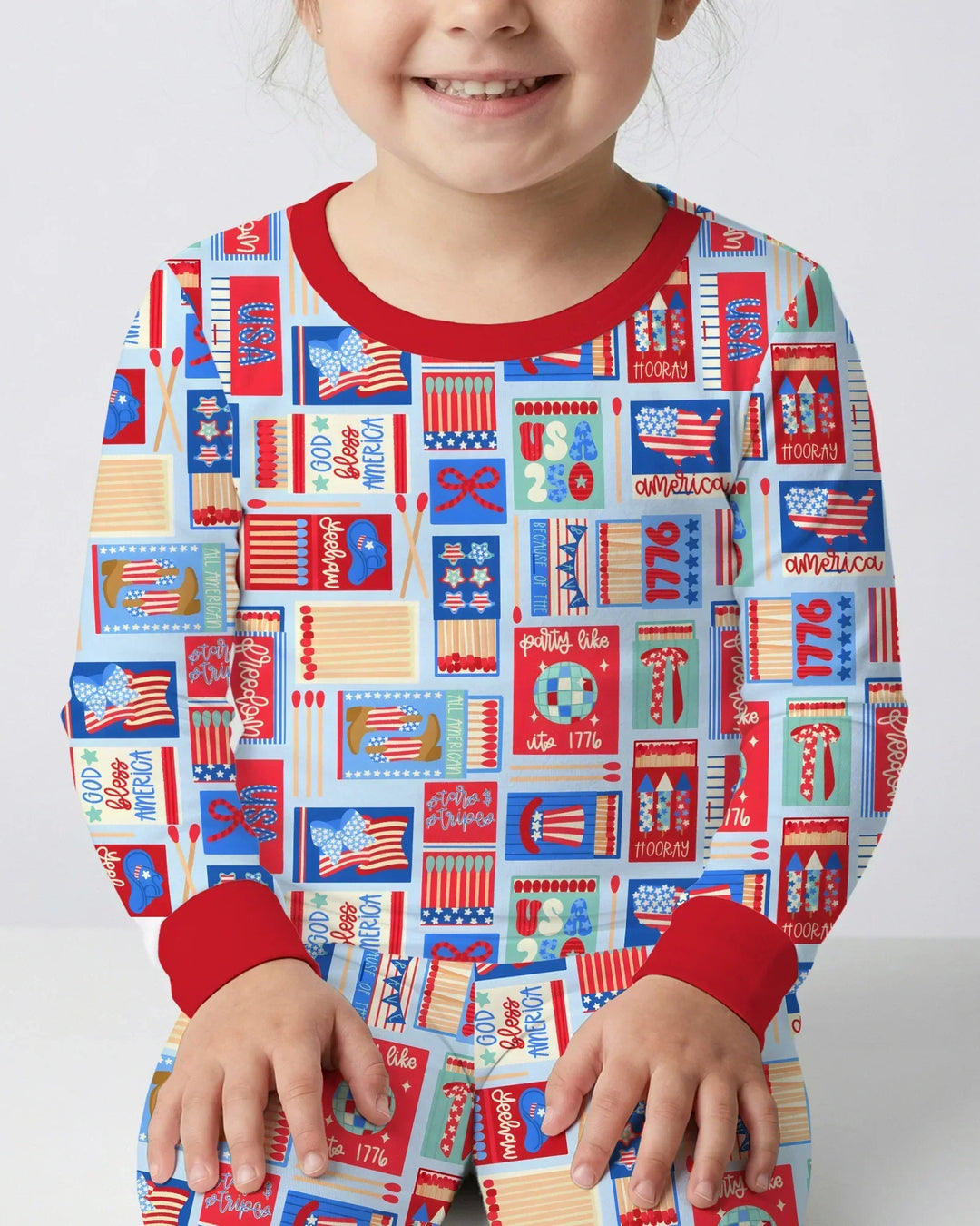 Zweiteiliges Langarm-Pyjama-Set mit Sommerfrüchten