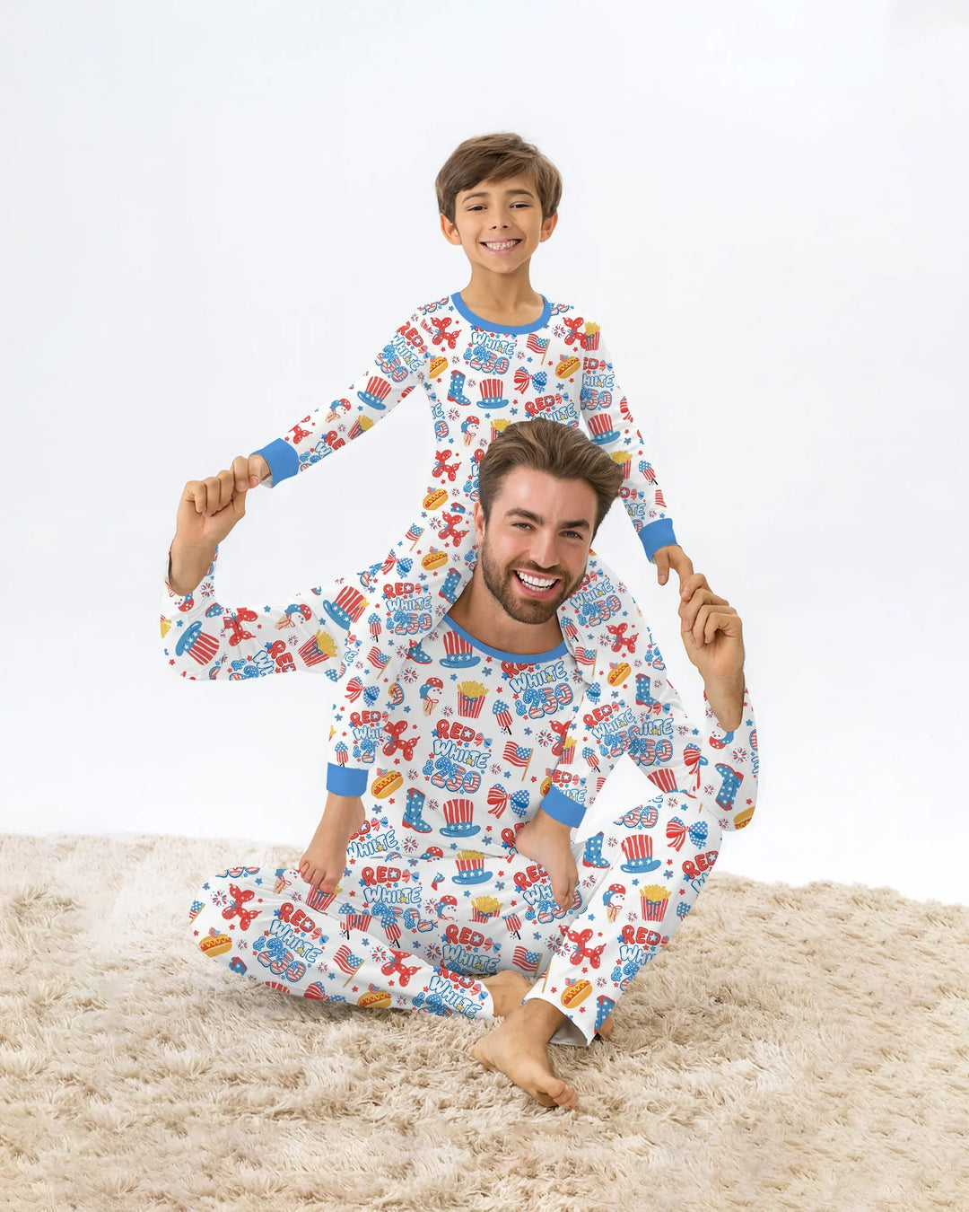 Red White & 250 Bamboo Men's Pajama Set