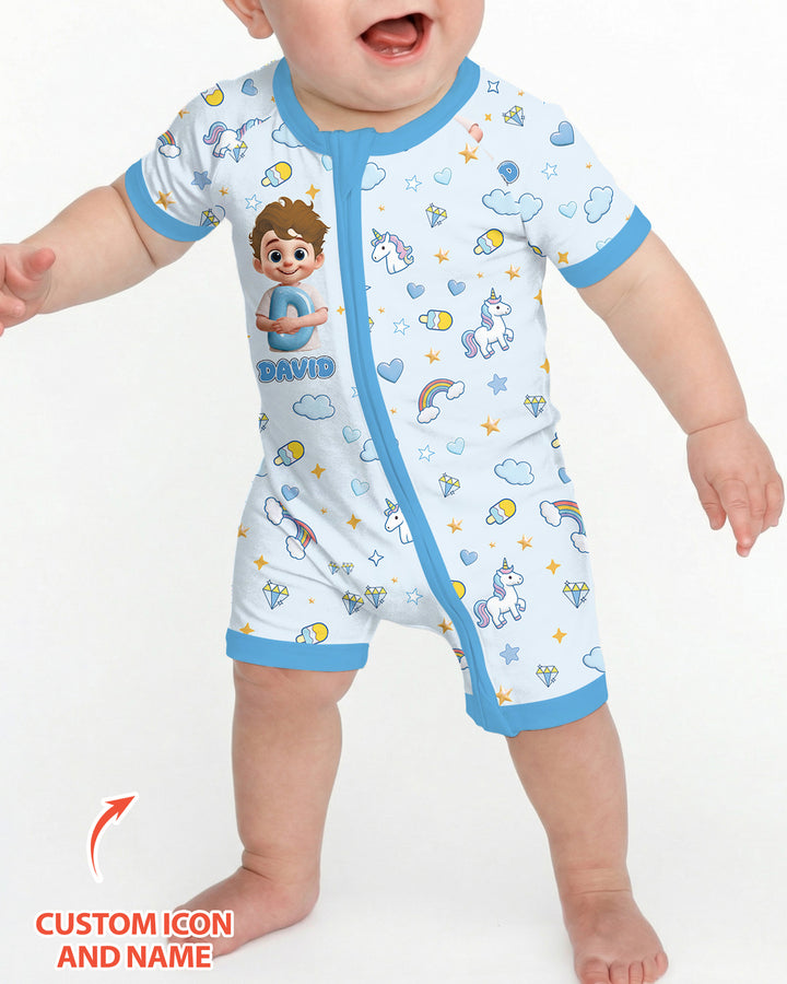 Little Star Initial Bamboo Shorty Zippy