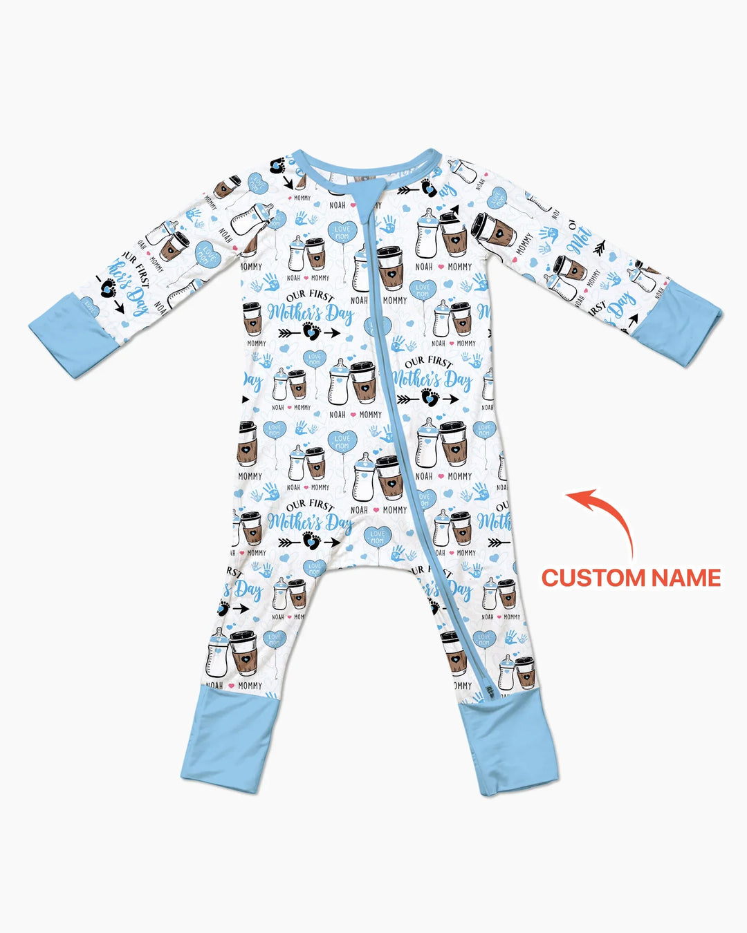 Custom Name First Mother's Day Drink Bamboo Convertible Zippy