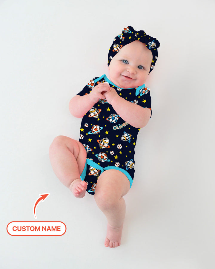 Custom Name Space Sport Bamboo Bodysuit