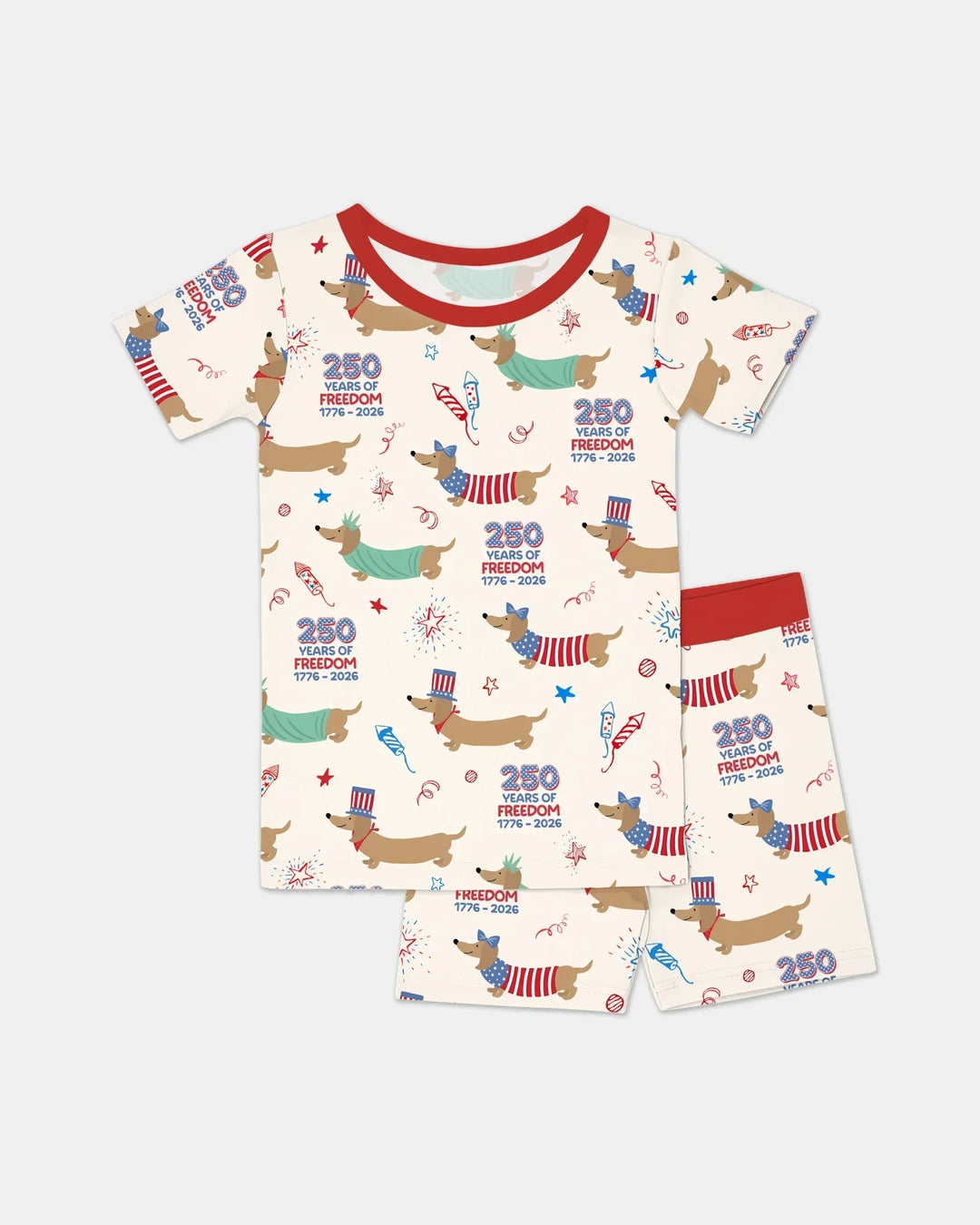 250 Years Of Freedom Two Piece Short Sleeve Shorts Pajama Set
