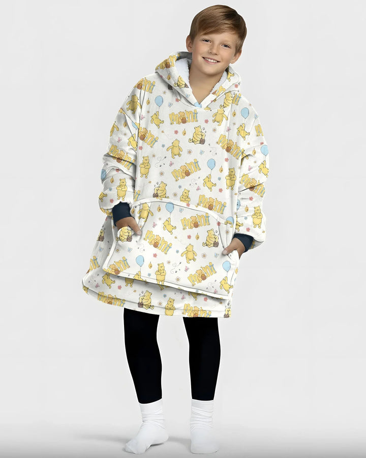 Mama & Mini Honey Bear Wearable Bamboo Blanket Hoodie
