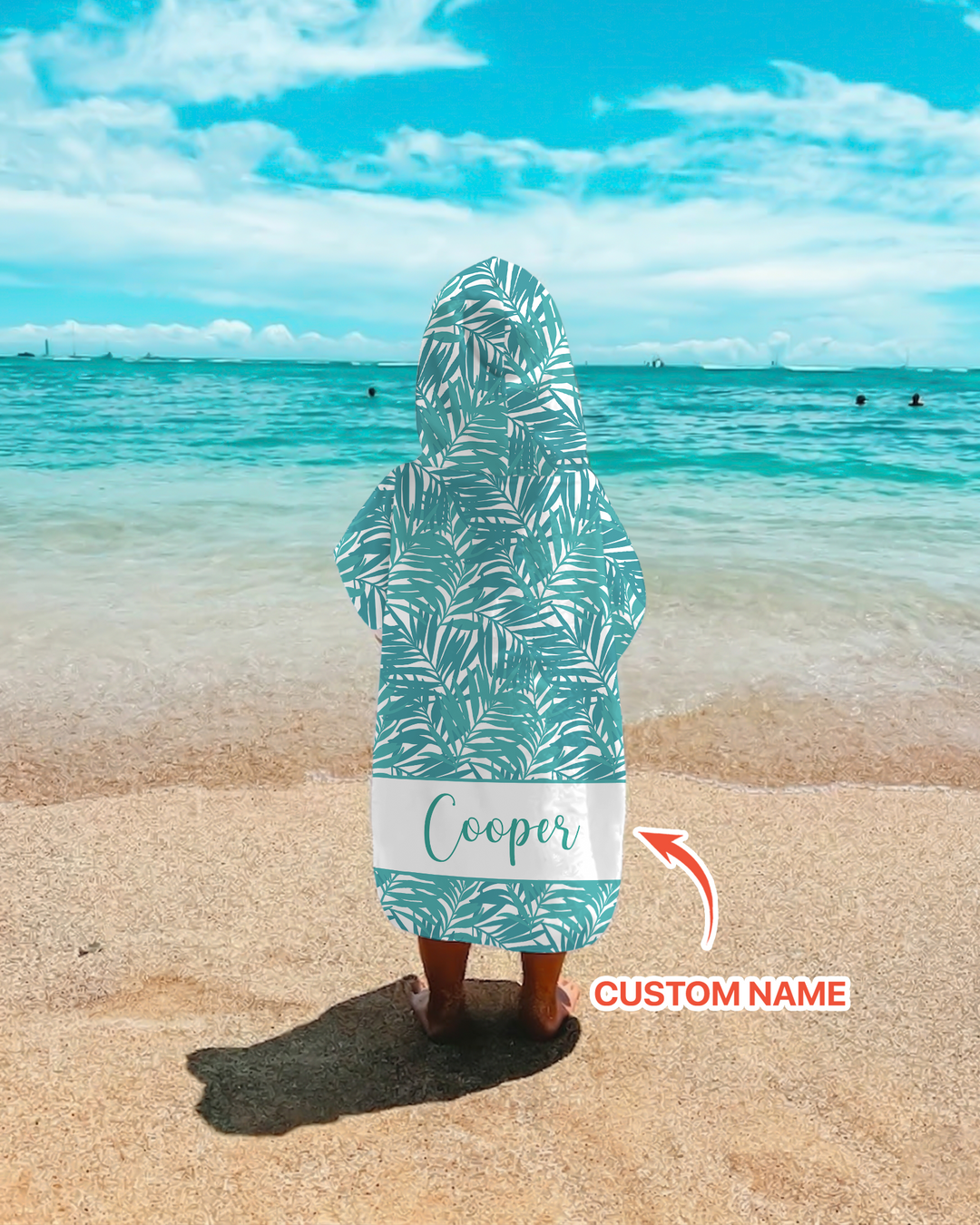 Custom Photo Print Dog Bamboo Swim Poncho