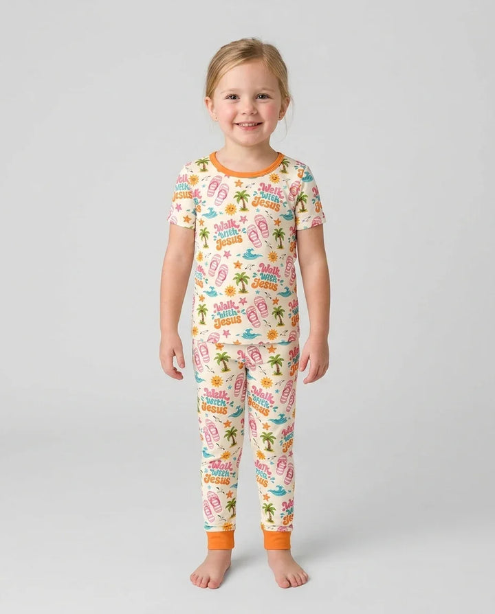 Zweiteiliges, kurzärmliges Pyjama-Set mit Marienkäfern