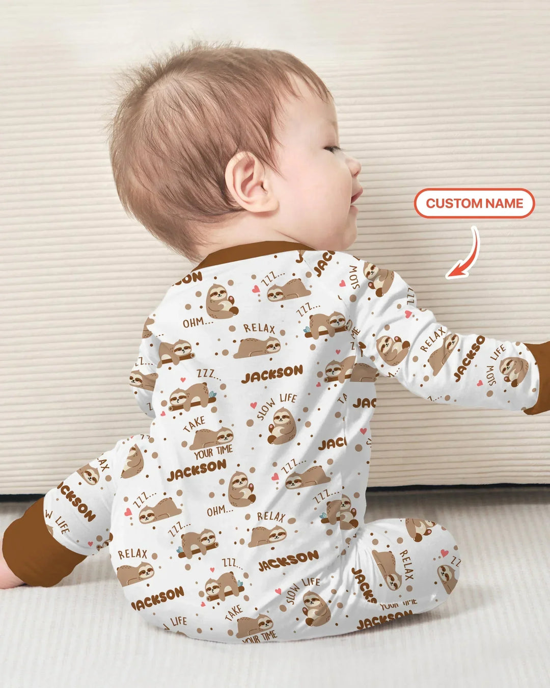 Custom Name Cute Sloth Convertible Zippy