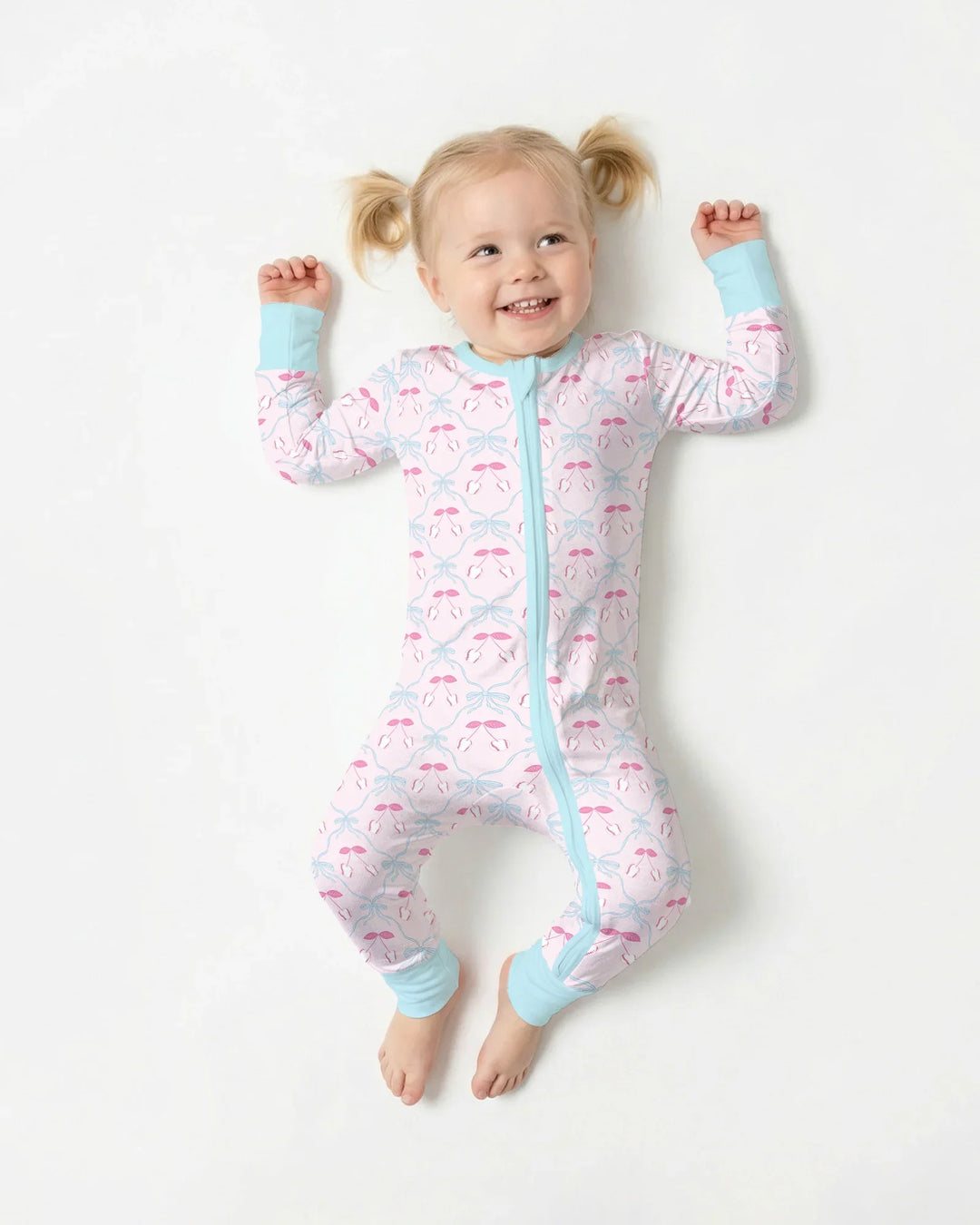 Cherry Baseball Softball Mom and Girl Matching Bamboo Convertible Zippy