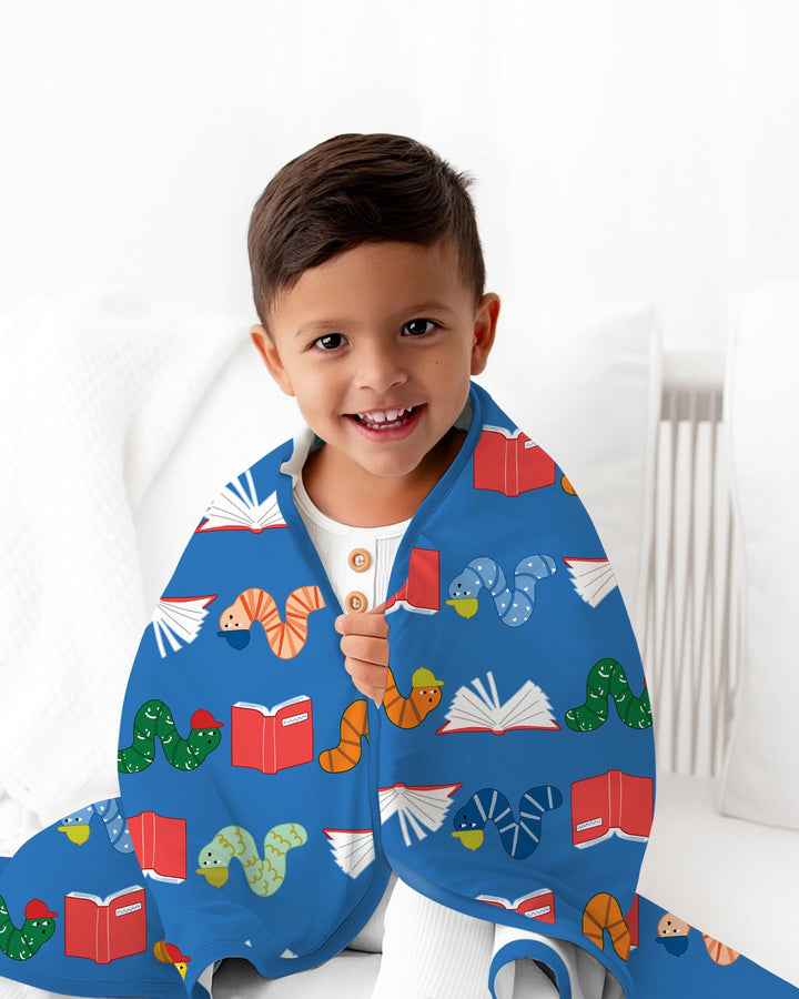 Bookworm Family Matching Bamboo Blanket