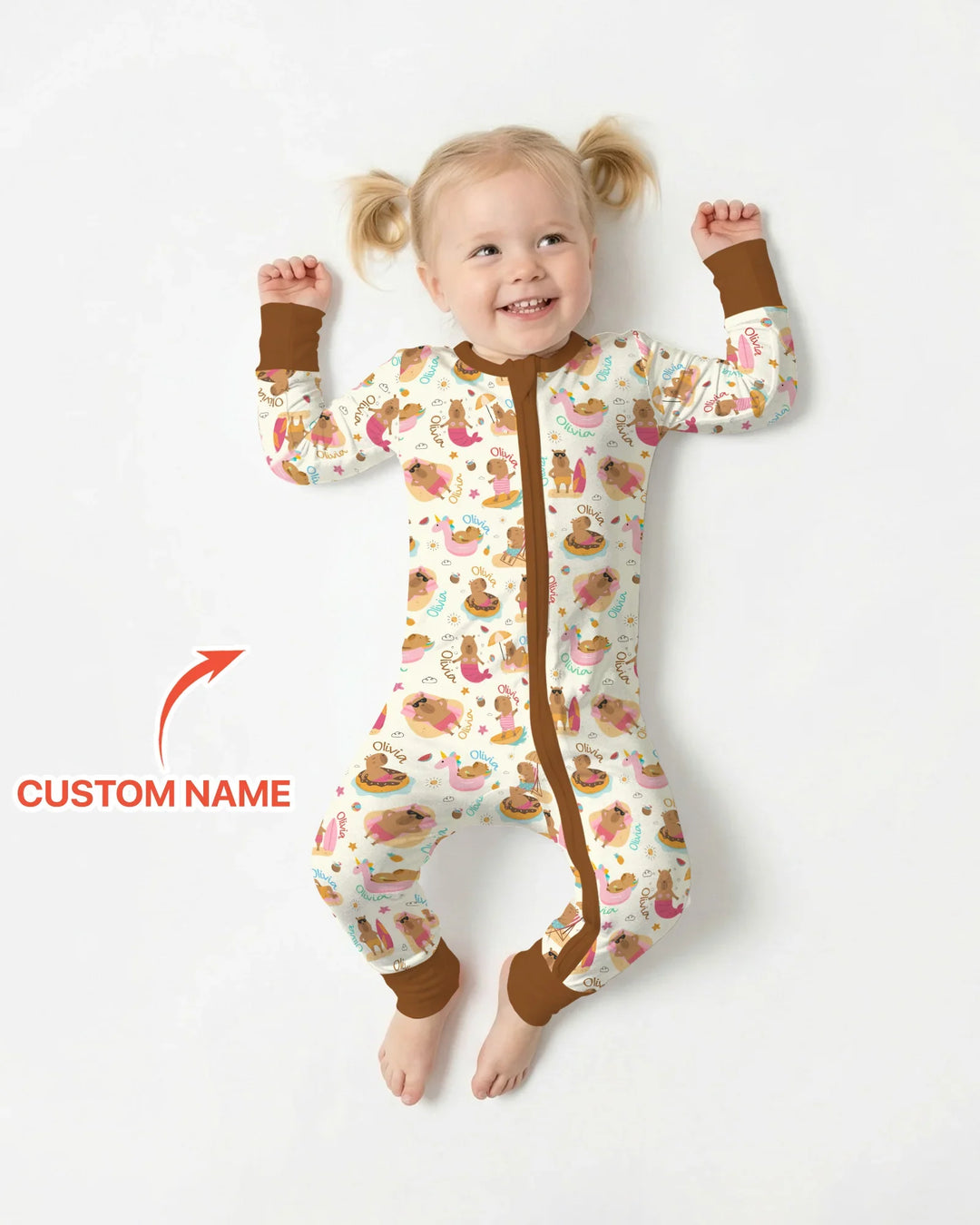 Don't Worry, Be Capy Custom Name Bamboo Convertible Zippy