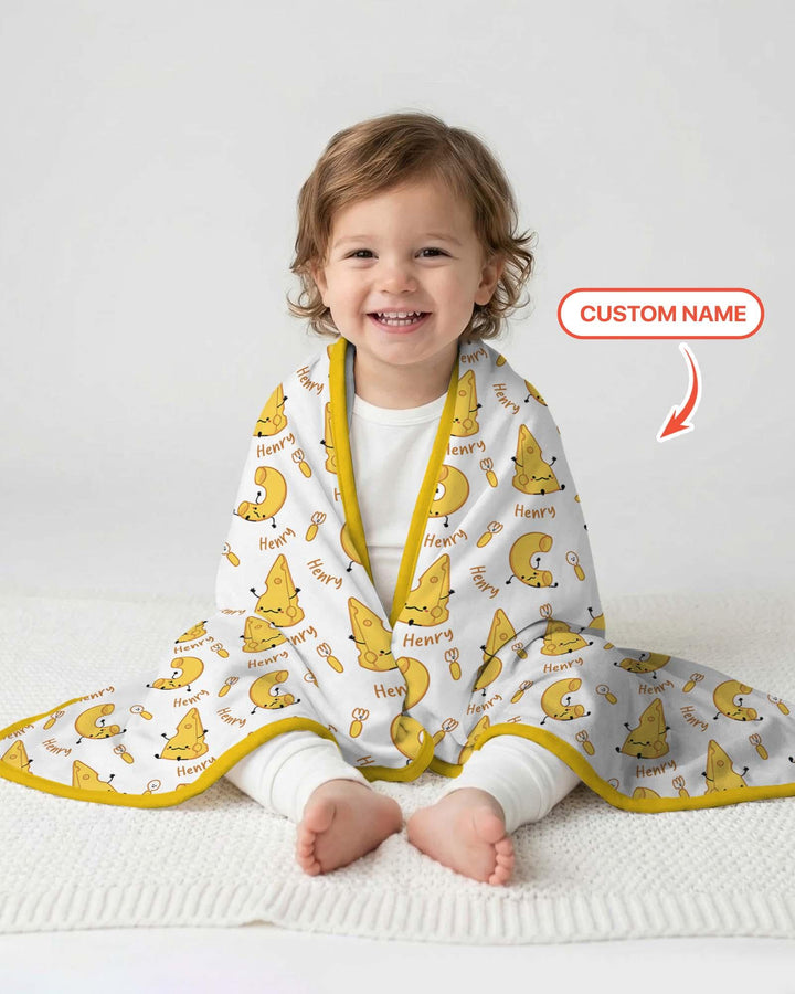 Custom Name Mac & Cheese Club Bamboo Blanket