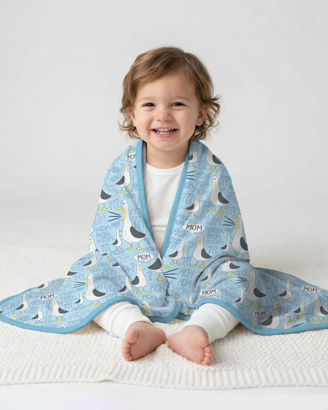 Funny Seagull MOM Bamboo Blanket