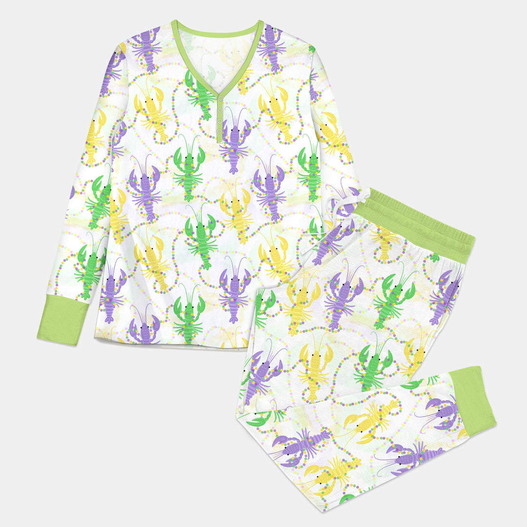 Mardi Gras Crawfish Family Matching Women Pajama Set
