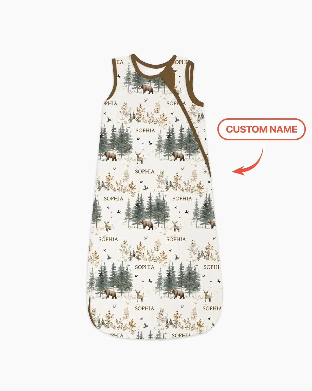 Custom Name Forest Bear Deer Bamboo Sleep Bag