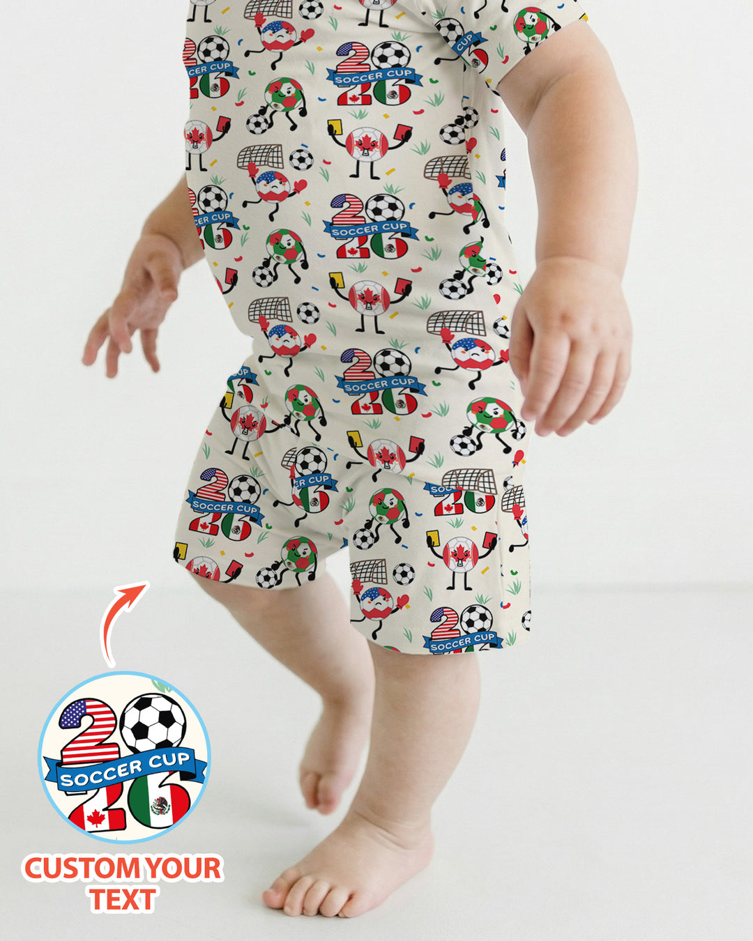 Soccer Squad 2026 Bamboo Two Piece Short Sleeve Shorts Pajama Set
