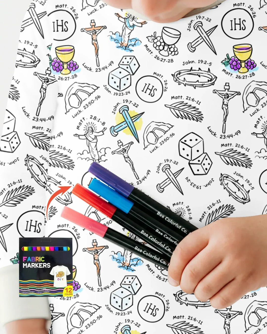 Easter Story Colorable Two Piece Long Sleeve Pajama Set