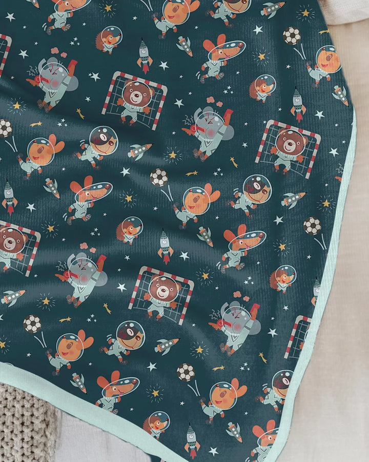 Space Soccer Bamboo Blanket